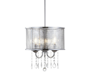 Avah Metal/Crystal Adjustable LED Drop Chandelier - JONATHAN Y
